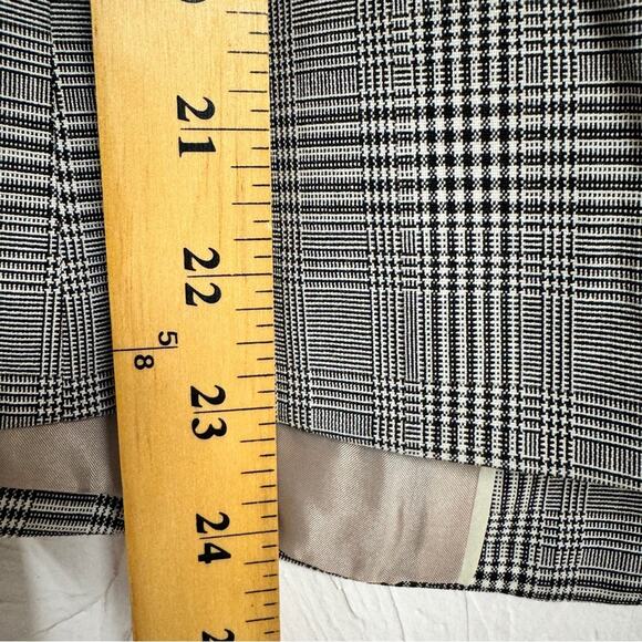 Banana Republic Black Plaid Classic Blazer Jacket Womens 4 Preppy Academia Work - Picture 7 of 8